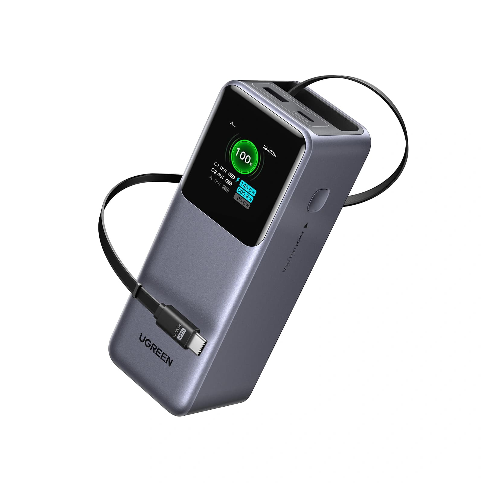 POWER BANK 20000MAH 165W CON CABLE USB C INTEGRADO
