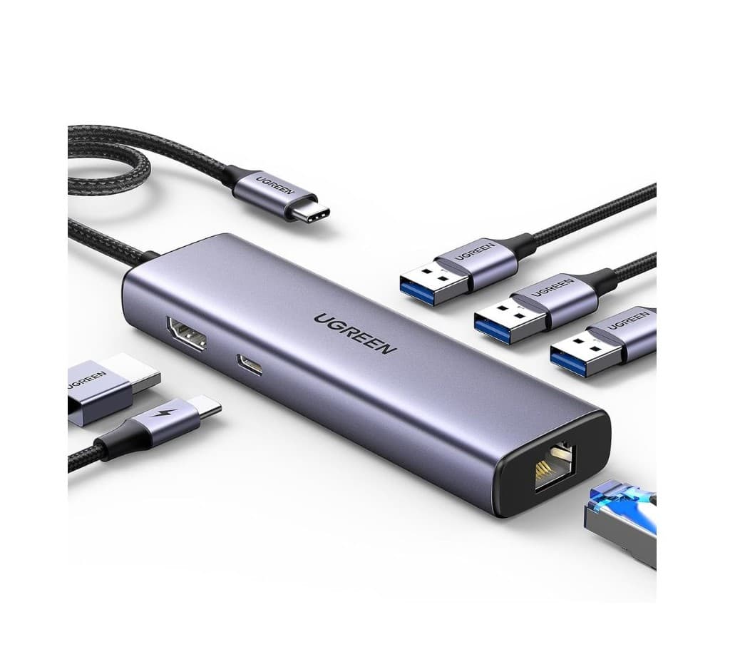 HUB 6 EN 1 UGREEN ADAPTADOR GIGABIT ETHERNET Y HDMI 4K