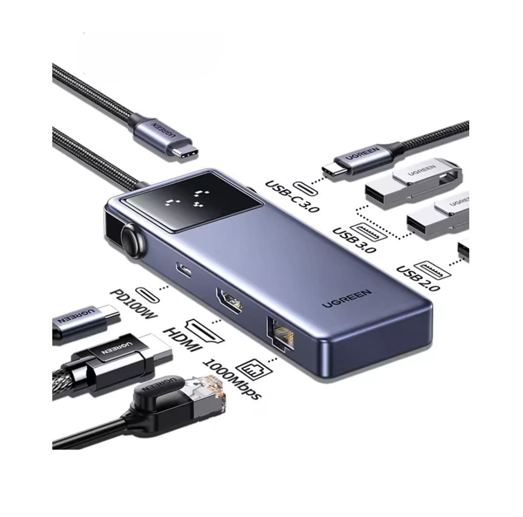 HUB 7 EN 1 USB-C HDMI 4K@60HZ ETHERNET 1GBPS 100W PD