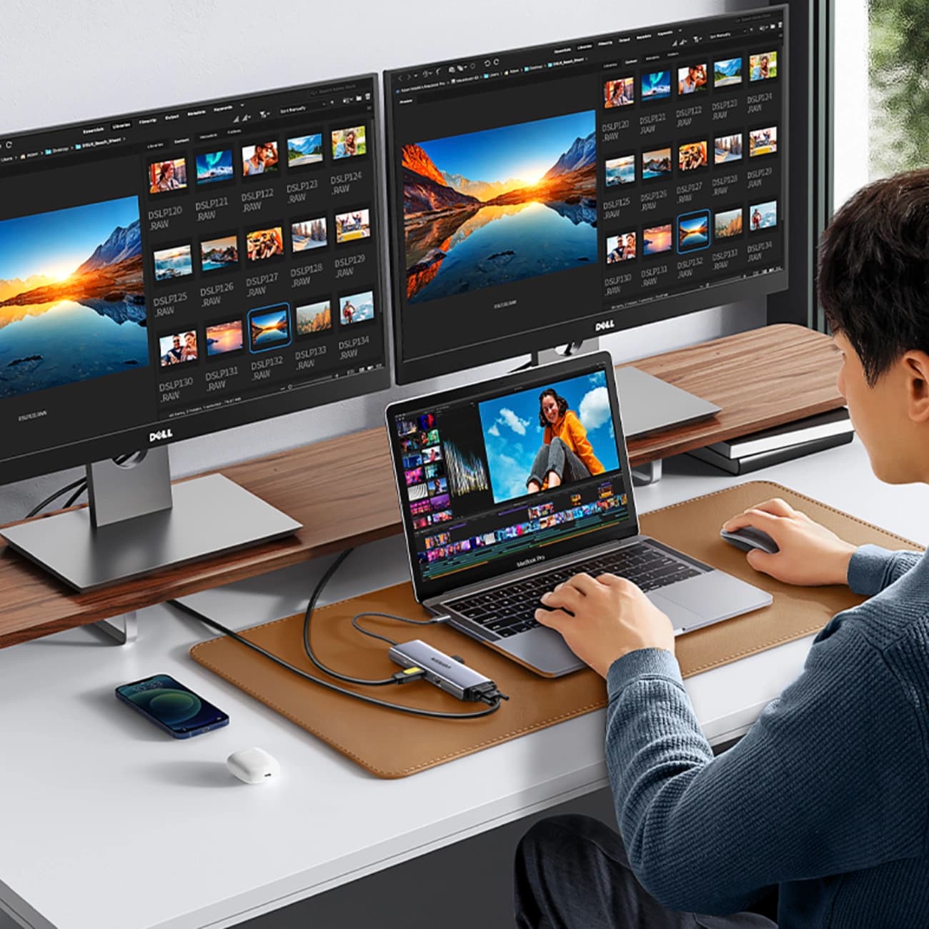HUB USB C, ADAPTADOR 9 EN 1 MONITOR DUAL 4K alternate view