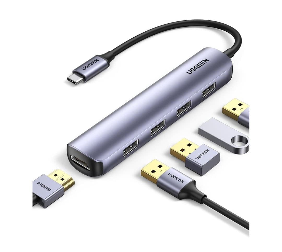 HUB USB C, HDMI DE 4K A 30 HZ CON 4 PUERTOS USB 3.0