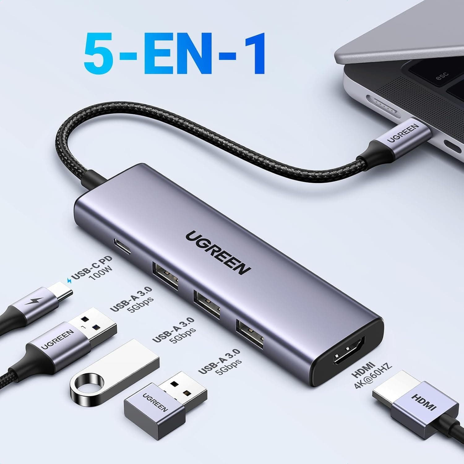 UGREEN HUB MULTIPUERTO USB C 5 EN 1 REVODOK alternate view