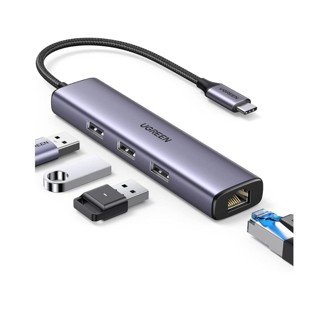 UGREEN HUB USB C A ETHERNET, 4 EN 1