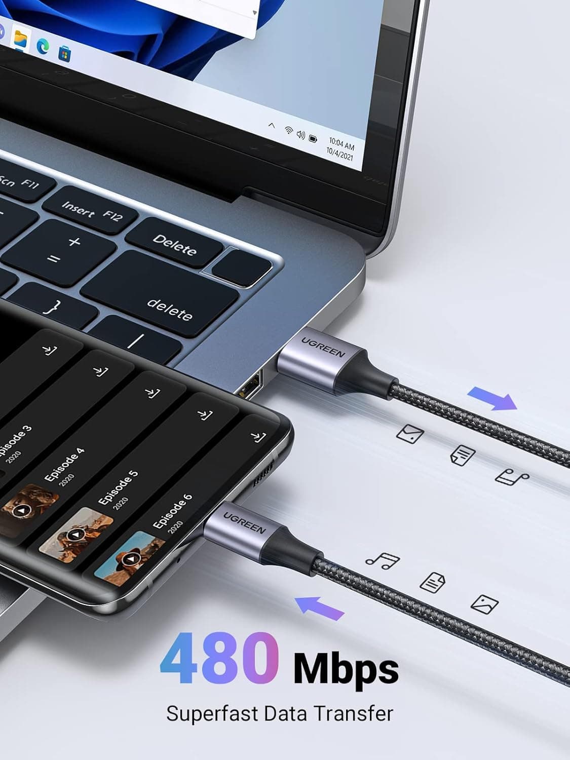 CABLE USB A- USB C, CABLE USB C TRENZADO alternate view