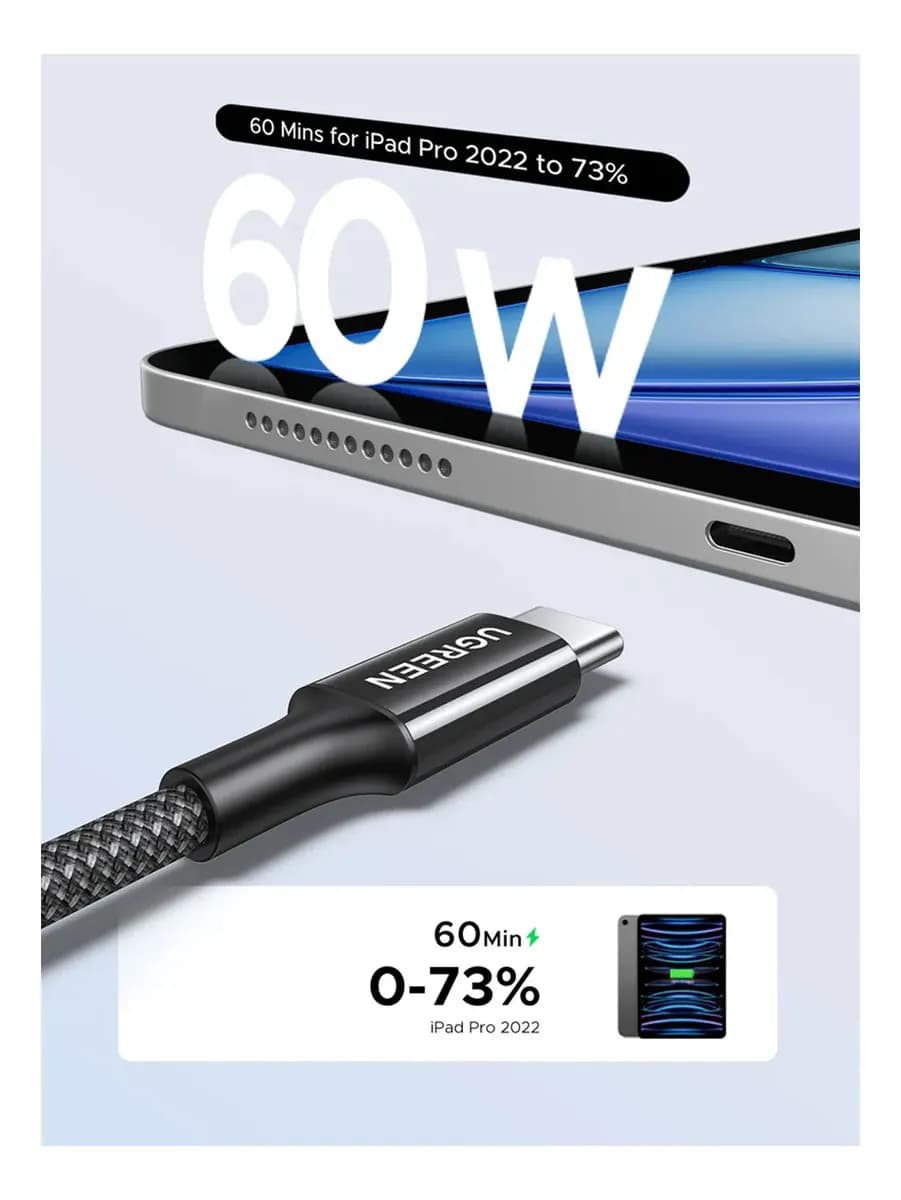 CABLE USB-C A USB-C 60W PD TRENZADO alternate view