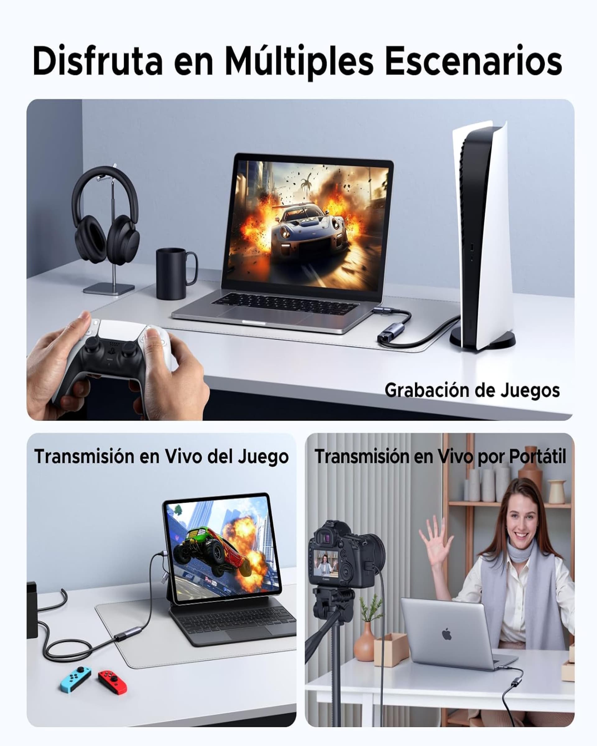 UGREEN CAPTURA DE VIDEO HDMI 4K 30HZ A USB A C 3.0 2K 30HZ 1080P alternate view