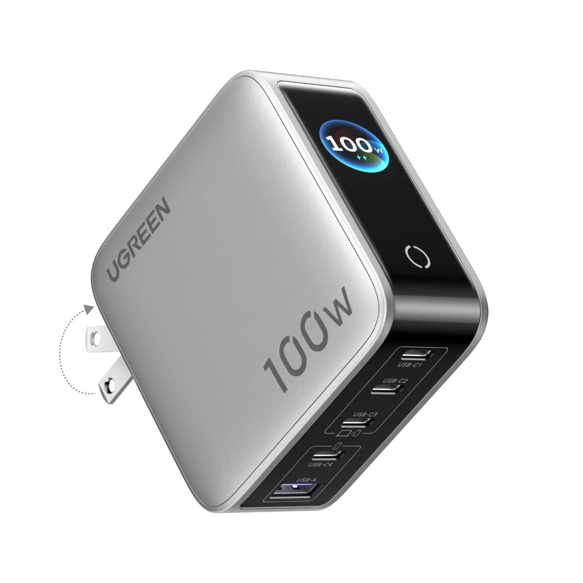 UGREEN NEXODE PRO - CARGADOR USB C GAN DE 100 W, CON PANTALLA INTELIGENTE