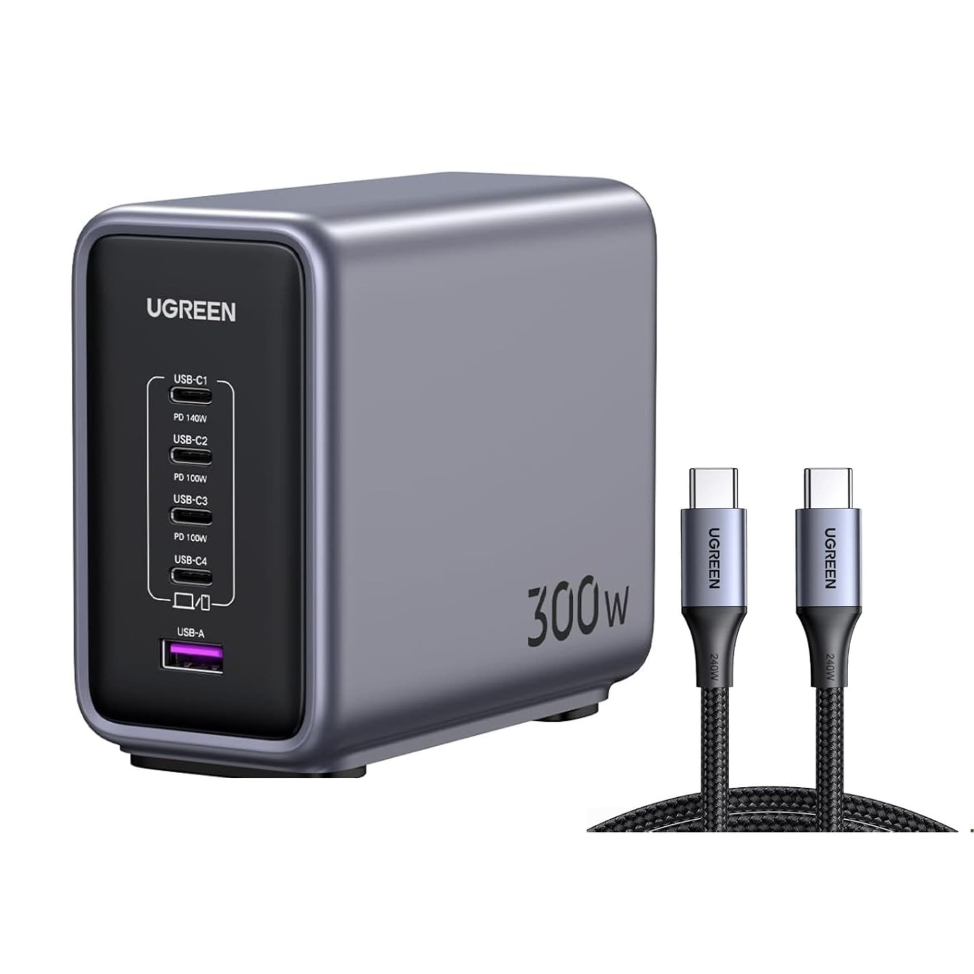 ESTACIÓN DE CARGA USB C DE 300 W DE 5 PUERTOS